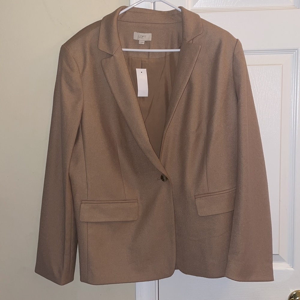 LOFT Beige Single-Button Blazer - Picture 2 of 4